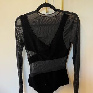 Naked Wardrobe Black Sheer Bodysuit